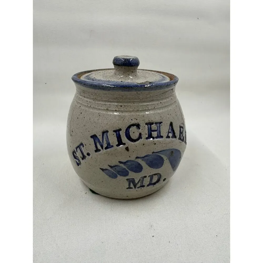 St. Michael’s MD Small Salt Glazed Pottery Jar